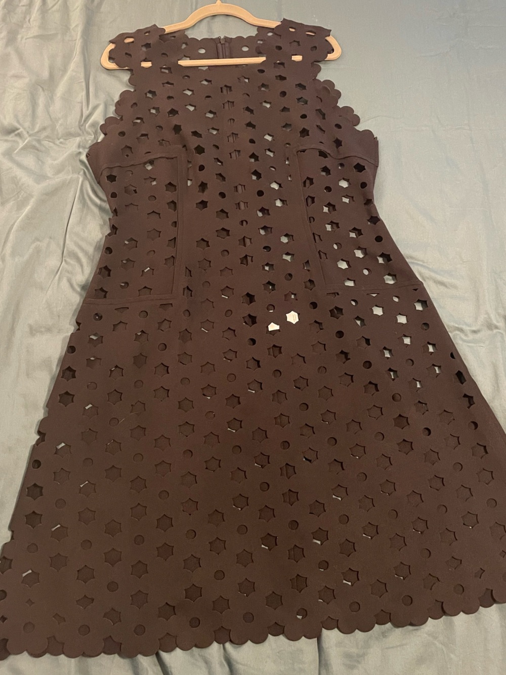 PASKAL Black Laser-Cut Sleeveless A-Line Dress EUC XL